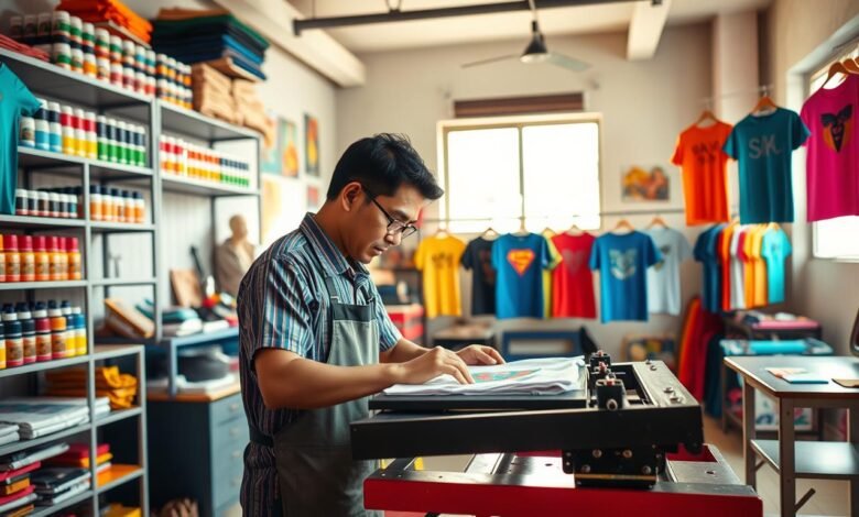 usaha sablon kaos lokal